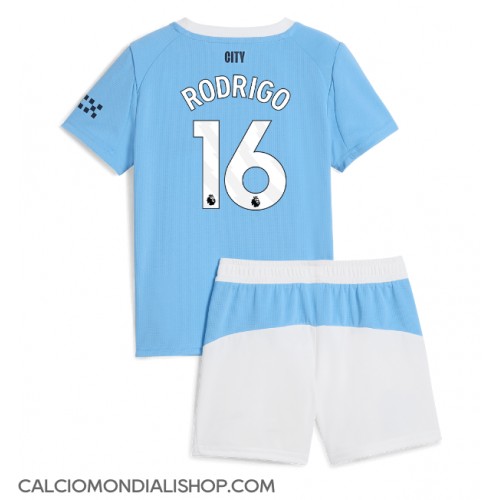 Maglie da calcio Manchester City Rodri Hernandez #16 Prima Maglia Bambino 2025-26 Manica Corta (+ Pantaloni corti)